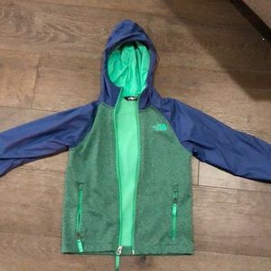 Blue and green zip up